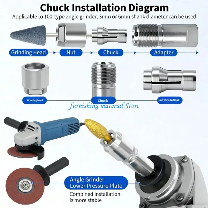 Y5GD Grinder To Straight Grinder Conversion Chucks Adapter For Cutting Grinding Polishing for 3-6.35Mm Shaft Tool
Y5GD Grinder To Straight Grinder Conversion Chucks Adapter For Cutting Grinding Polishing for 3-6.35Mm Shaft Tool