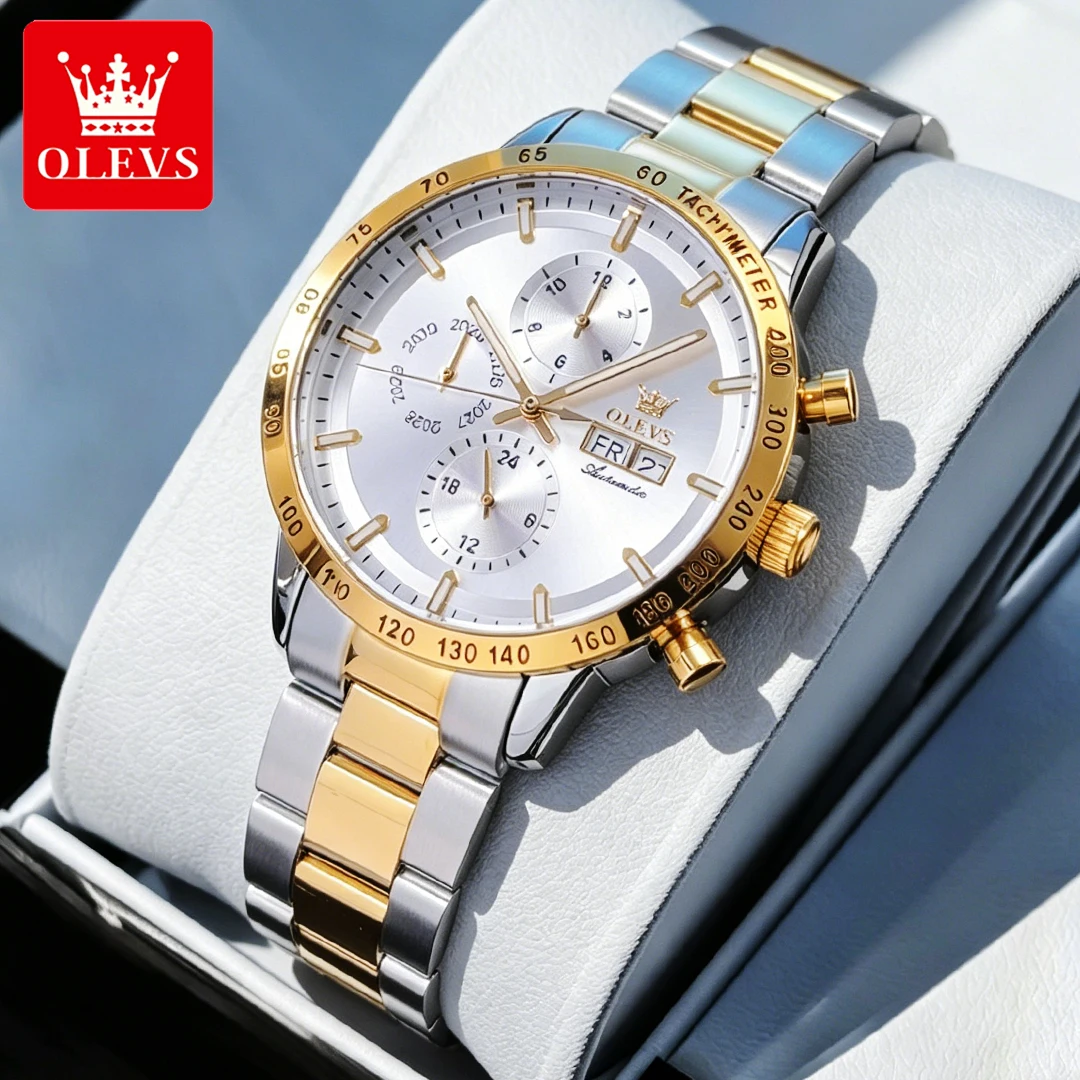 OLEVS Men's Watches Luxury Fashion Fine Steel Original Automatic Mechanical Wristwatch for Man Waterproof Luminous Calendar Date
OLEVS Men's Watches Luxury Fashion Fine Steel Original Automatic Mechanical Wristwatch for Man Waterproof Luminous Calendar Date
