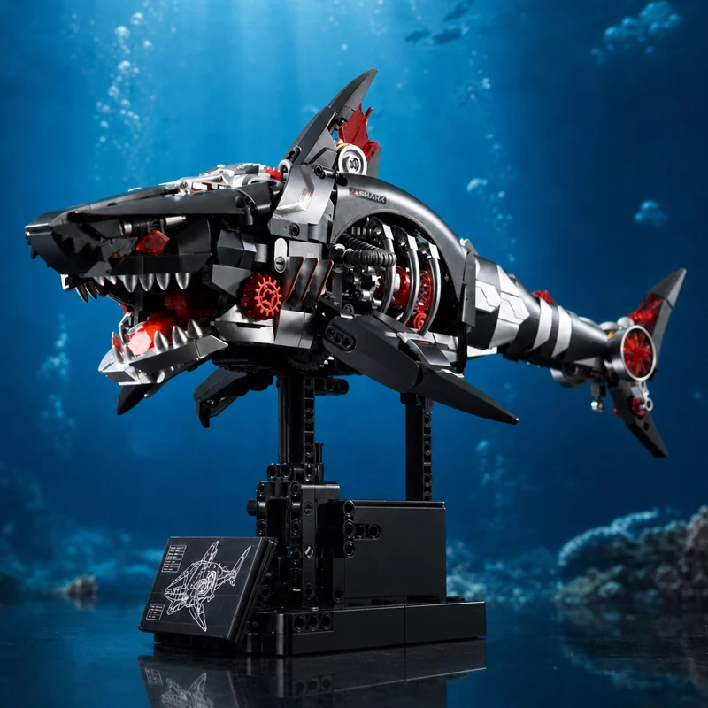 Mechanical Shark MOC Building Blocks Set Ocean Animal Bricks Model Technical Toys Creative Holiday Gifts for Adult 1100+pcs
Mechanical Shark MOC Building Blocks Set Ocean Animal Bricks Model Technical Toys Creative Holiday Gifts for Adult 1100+pcs