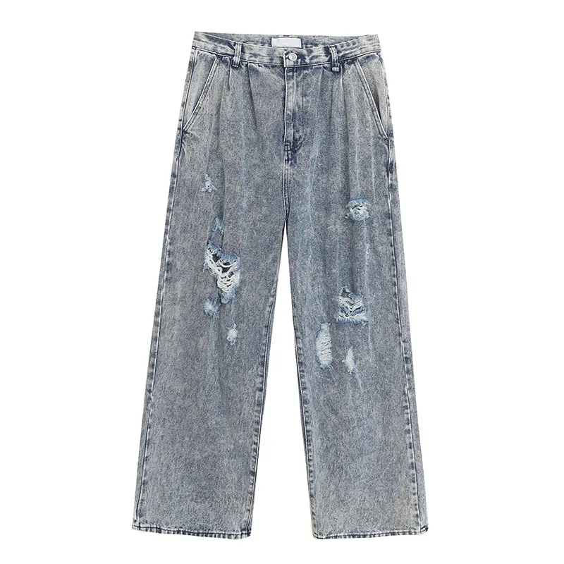 Casual Fashionable Versatile Washed Vintage 100% Cotton Jeans Loose Comfortable Straight Leg Distressed High Waist Denim Pants
Casual Fashionable Versatile Washed Vintage 100% Cotton Jeans Loose Comfortable Straight Leg Distressed High Waist Denim Pants