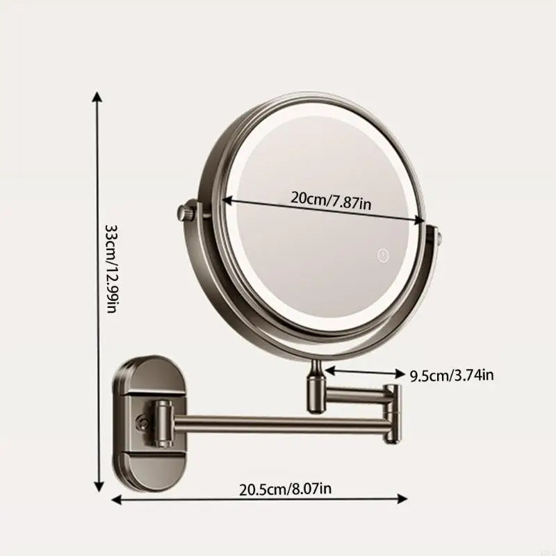 X9FA Adjustable 360 Degree Rotating Makeup Mirror Wall Mounted With LED Light Double Side Magnification Bathroom Use
X9FA Adjustable 360 Degree Rotating Makeup Mirror Wall Mounted With LED Light Double Side Magnification Bathroom Use