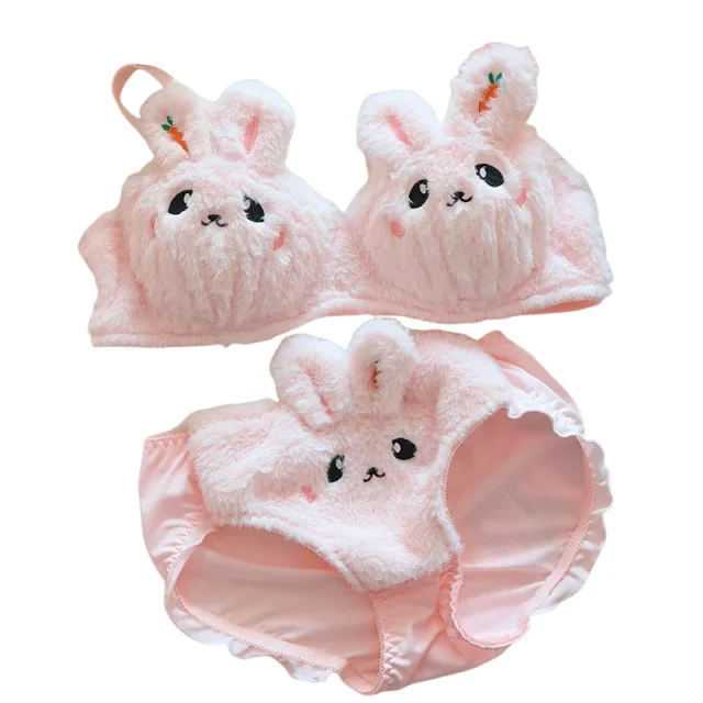 KUCLUT A new plush lingerie for girls, a cute Japanese-style bra with a rabbit and no steel hoop
KUCLUT A new plush lingerie for girls, a cute Japanese-style bra with a rabbit and no steel hoop