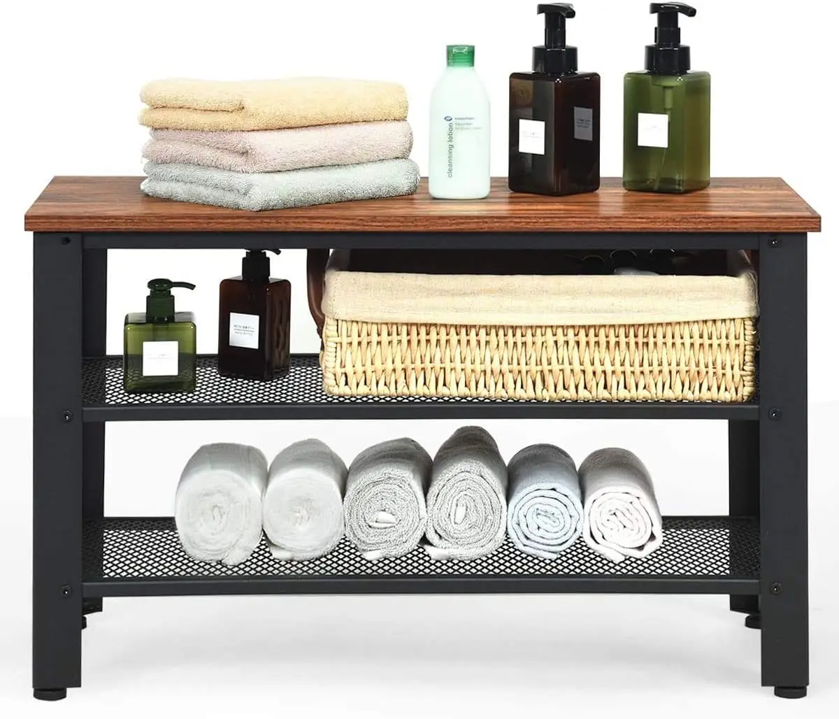 Luarane 3-Tier Shoe Rack, Storage Bench With Mesh Shelves, Vintage Retro Metal Industrial Shoe Stool Organizer Bench For
Luarane 3-Tier Shoe Rack, Storage Bench With Mesh Shelves, Vintage Retro Metal Industrial Shoe Stool Organizer Bench For