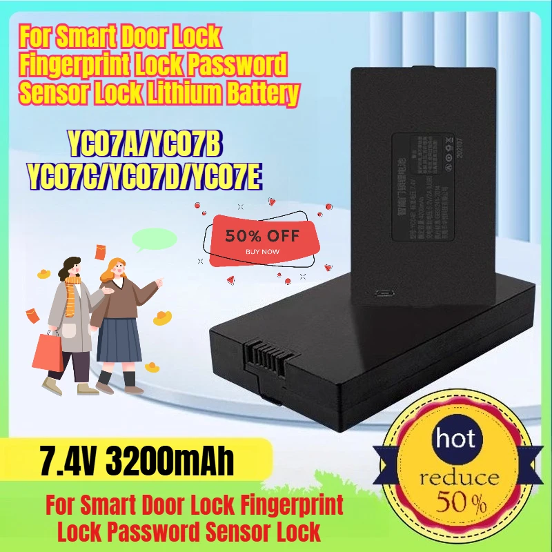 3200mAh YC07A/B/C/D/E for Smart Door Lock Fingerprint Lock Password Sensor Lock Lithium Battery
3200mAh YC07A/B/C/D/E for Smart Door Lock Fingerprint Lock Password Sensor Lock Lithium Battery