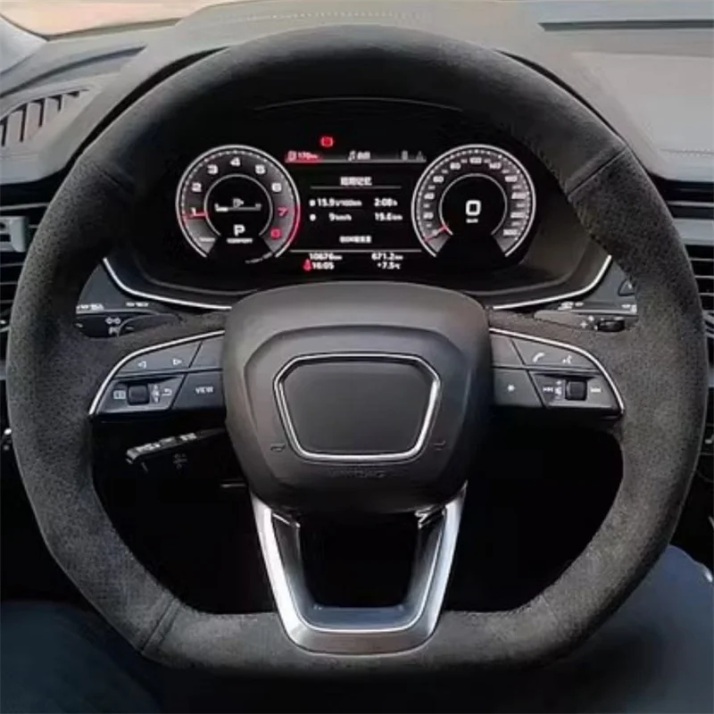Customize DIY Hand-sewn Soft Suede Car Steering Wheel Cover Apply For Audi Q3 2018-2019 Q5 2017-20 Interior Accessories
Customize DIY Hand-sewn Soft Suede Car Steering Wheel Cover Apply For Audi Q3 2018-2019 Q5 2017-20 Interior Accessories