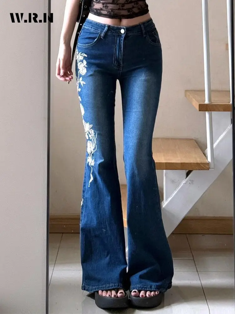 Harajuku Vintage Slim High Waist Flared Jeans Hight Street Retro Y2K Floral Pants Women's Sheath 2000s Hotsweet Denim Trouser
Harajuku Vintage Slim High Waist Flared Jeans Hight Street Retro Y2K Floral Pants Women's Sheath 2000s Hotsweet Denim Trouser