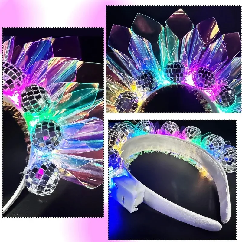 Kids Party Headband - Light Up Disco Ball Crown with Color Film - Halloween & Christmas Hair Accessories Children Aro luminoso
Kids Party Headband - Light Up Disco Ball Crown with Color Film - Halloween & Christmas Hair Accessories Children Aro luminoso