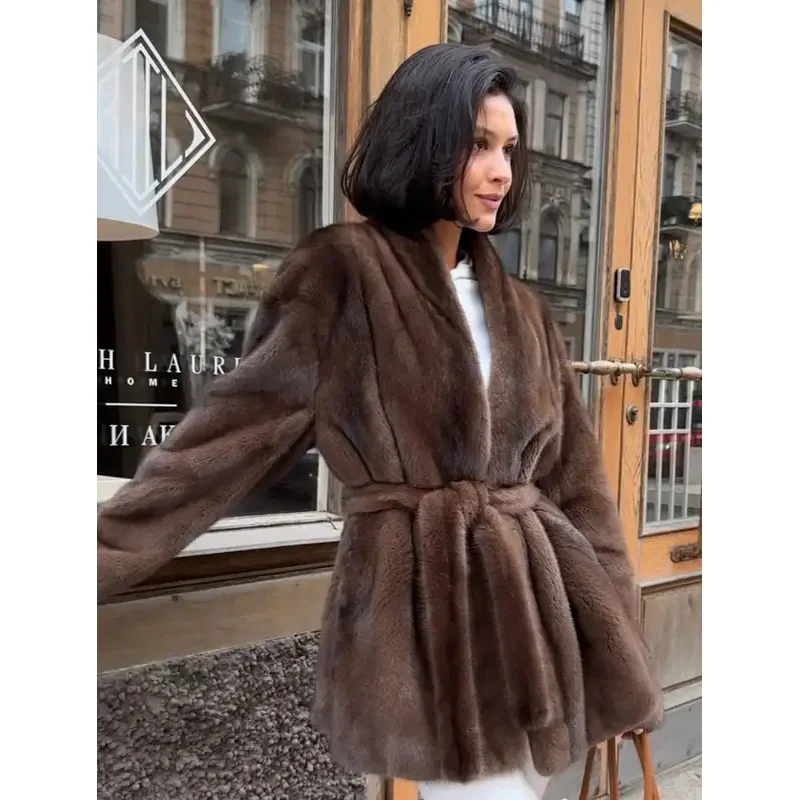 Women Elegant Lace Up Faux Fur Jacket Plush V-neck Fashion Long Sleeve Loose Warm Jackets Lady 2025 Winter Commute Street Coats
Women Elegant Lace Up Faux Fur Jacket Plush V-neck Fashion Long Sleeve Loose Warm Jackets Lady 2025 Winter Commute Street Coats