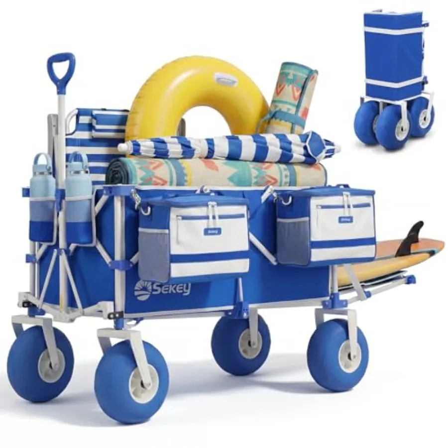 Heavy Duty Beach Wagon for sand, camping, vacation 9 sand-proof balloon tires, 300L foldable cart with cooler, adjustable handl
Heavy Duty Beach Wagon for sand, camping, vacation 9 sand-proof balloon tires, 300L foldable cart with cooler, adjustable handl