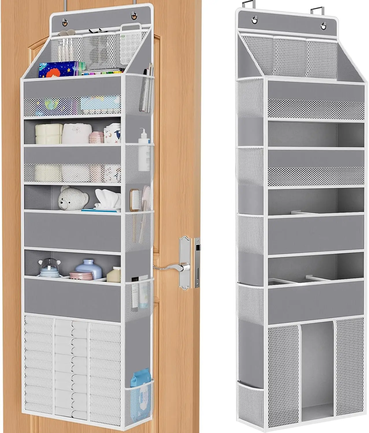 5-Tier Over the Door Organizer with 5 Spacious Pockets & 13 Mesh Pockets, Heavy-Duty Hanging Storage for Nursery, Bedroom
5-Tier Over the Door Organizer with 5 Spacious Pockets & 13 Mesh Pockets, Heavy-Duty Hanging Storage for Nursery, Bedroom