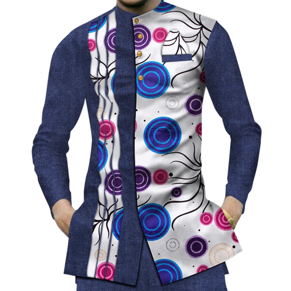 Fashion Bazin Riche Men Cotton Shirts Dashiki African Print Patchwork Shirts African Style Top Clothing African Men Clothes
Fashion Bazin Riche Men Cotton Shirts Dashiki African Print Patchwork Shirts African Style Top Clothing African Men Clothes