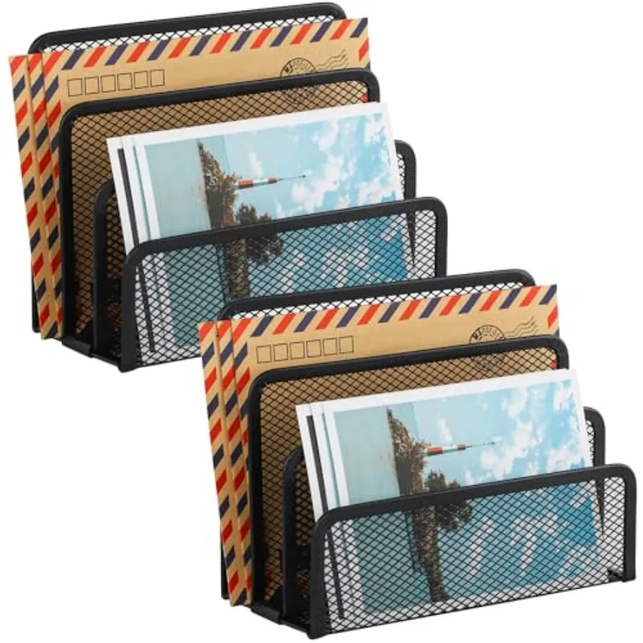 Desk Mail Organizer, Office Small Desktop Metal Mesh Envelope Letter Sorter Paper File Holder Organizer with 3 Vertical Upright
Desk Mail Organizer, Office Small Desktop Metal Mesh Envelope Letter Sorter Paper File Holder Organizer with 3 Vertical Upright