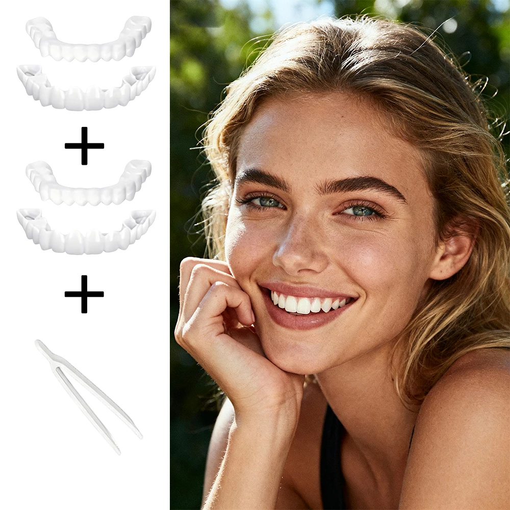 Instant Brightening Teeth Veneers, Reusable Comfort Fit False Teeth Cover, Ideal gift for back to school and graduation H2931
Instant Brightening Teeth Veneers, Reusable Comfort Fit False Teeth Cover, Ideal gift for back to school and graduation H2931