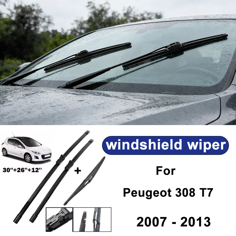 For Peugeot 308 T7 2007-2013 car windshield front/rear wipers, silent wiper blades,car blade brush accessories
For Peugeot 308 T7 2007-2013 car windshield front/rear wipers, silent wiper blades,car blade brush accessories