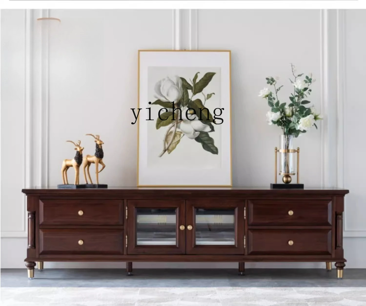 GZ gray TV cabinet, all solid wood advanced gray video cabinet
GZ gray TV cabinet, all solid wood advanced gray video cabinet