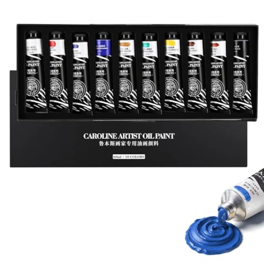 Oil Paints Set 10 Colors, 60ml Large Tubes Oil Color Paint for Canvas, Professional Oil Colors with High Saturation, s Art Supp
Oil Paints Set 10 Colors, 60ml Large Tubes Oil Color Paint for Canvas, Professional Oil Colors with High Saturation, s Art Supp