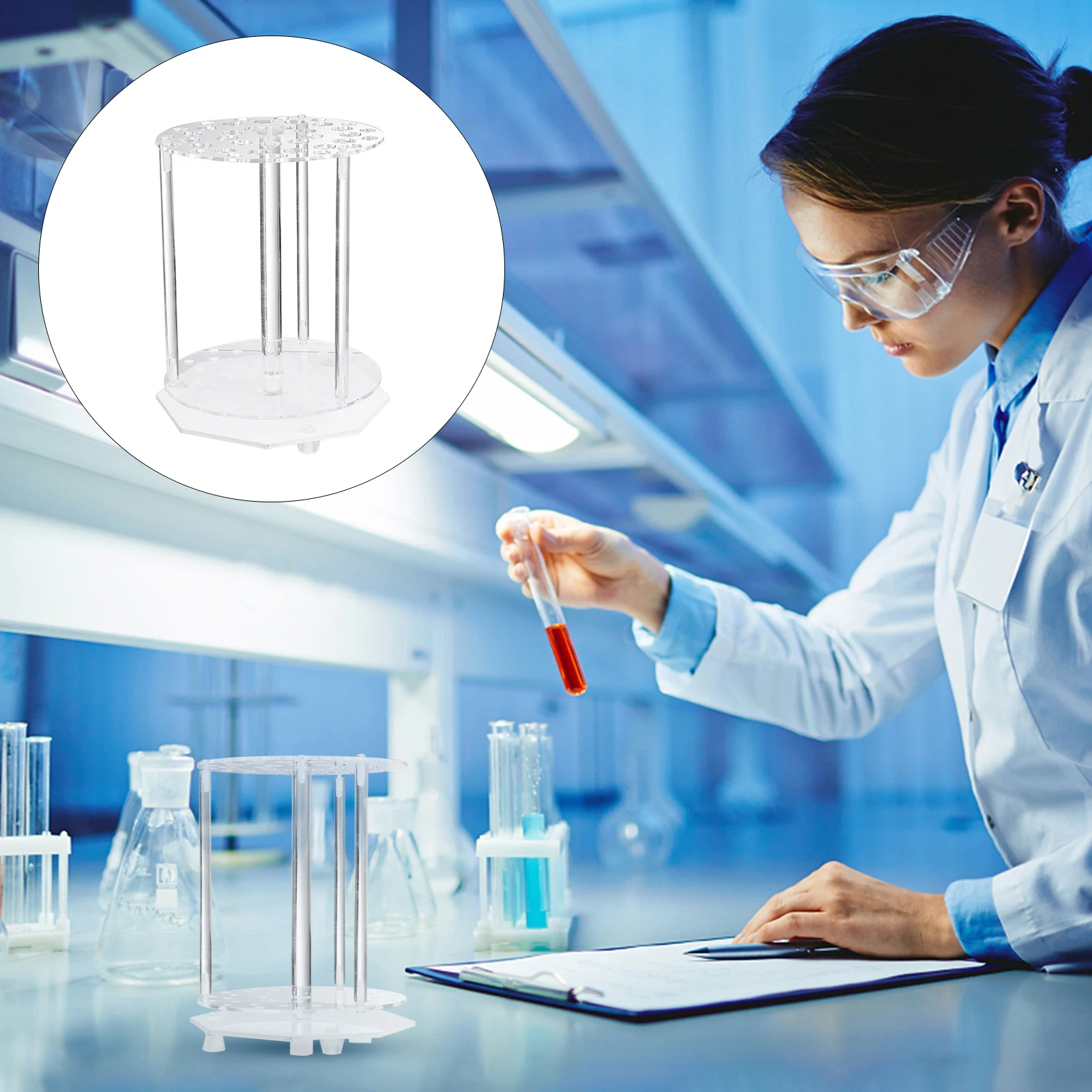 Rotary Test Tube Rack Lab Equipment Multiple Holes Reusable Storage Shelf for Tubes St ganizer Tube Container
Rotary Test Tube Rack Lab Equipment Multiple Holes Reusable Storage Shelf for Tubes St ganizer Tube Container