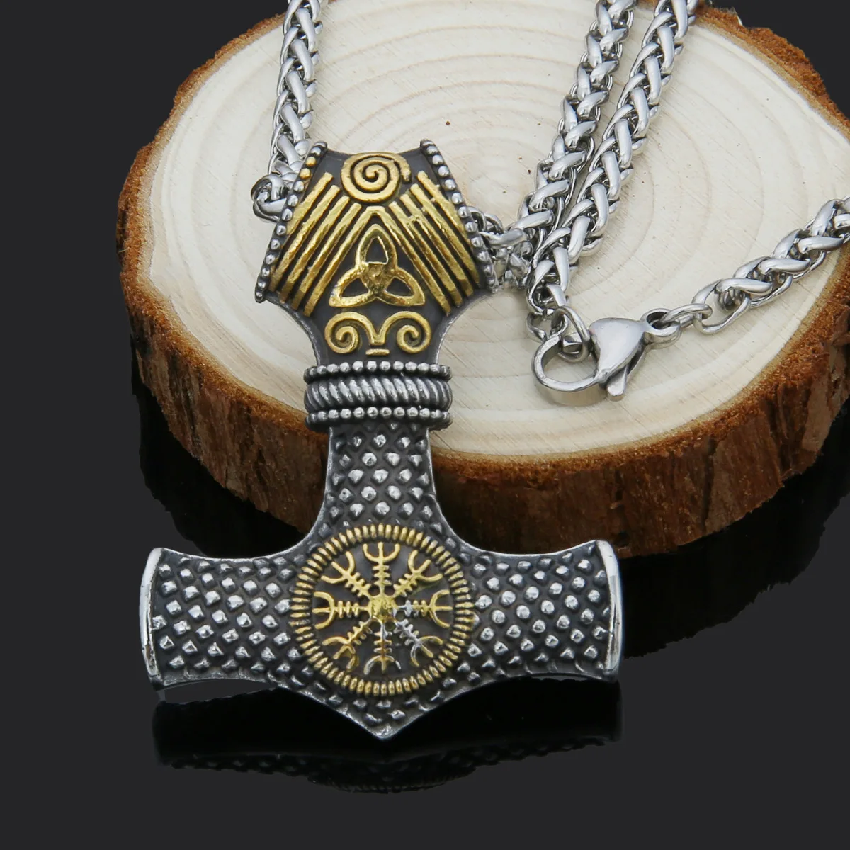 Viking Titanium Thor's Hammer Necklace Nordic Odin Rune Compass Amulet Pendant Necklace Viking Jewelry
Viking Titanium Thor's Hammer Necklace Nordic Odin Rune Compass Amulet Pendant Necklace Viking Jewelry