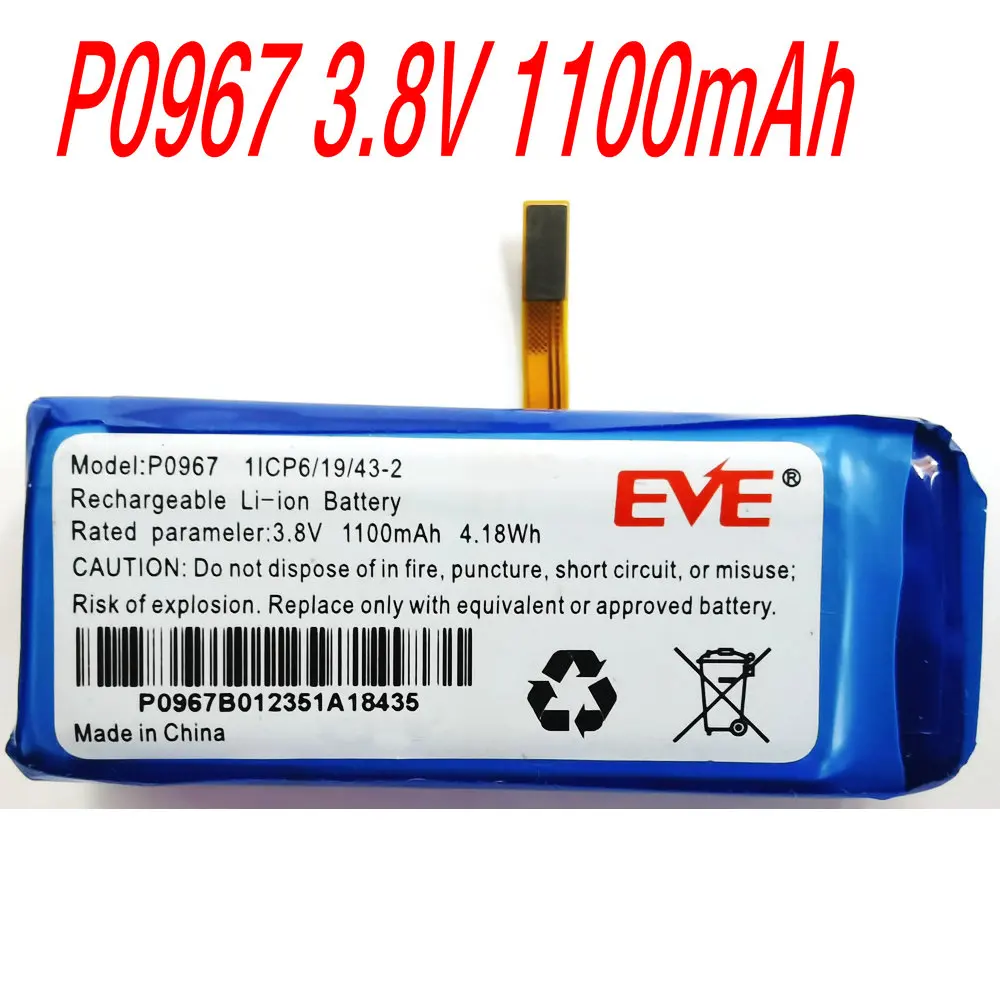 3.8V 1100mAh EVE P0967 Original Replacement Portable Photo Battery 1ICP6/19/43-2
3.8V 1100mAh EVE P0967 Original Replacement Portable Photo Battery 1ICP6/19/43-2