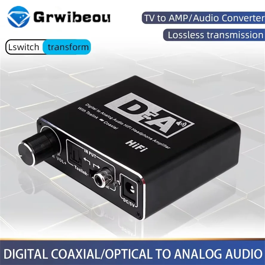 32-192KHz Hifi DAC Amp Digital To Analog Audio Converter RCA 3.5mm Jack Headphone Amplifier Toslink Optical Coaxial Output DAC
32-192KHz Hifi DAC Amp Digital To Analog Audio Converter RCA 3.5mm Jack Headphone Amplifier Toslink Optical Coaxial Output DAC