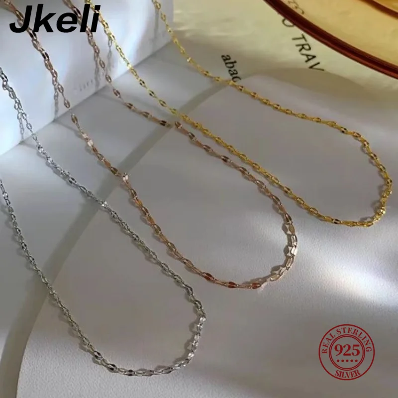Jkeli real 925 silver necklace women's sterling silver collarbone chain necklace glitter chain necklace silver jewelry
Jkeli real 925 silver necklace women's sterling silver collarbone chain necklace glitter chain necklace silver jewelry
