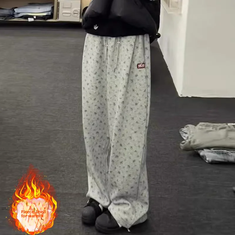 Floral Print Wide Leg Pants Women's Casual Trousers Spring Autumn Winter Fleece Lined Drapey Floor Length Student Style
Floral Print Wide Leg Pants Women's Casual Trousers Spring Autumn Winter Fleece Lined Drapey Floor Length Student Style
