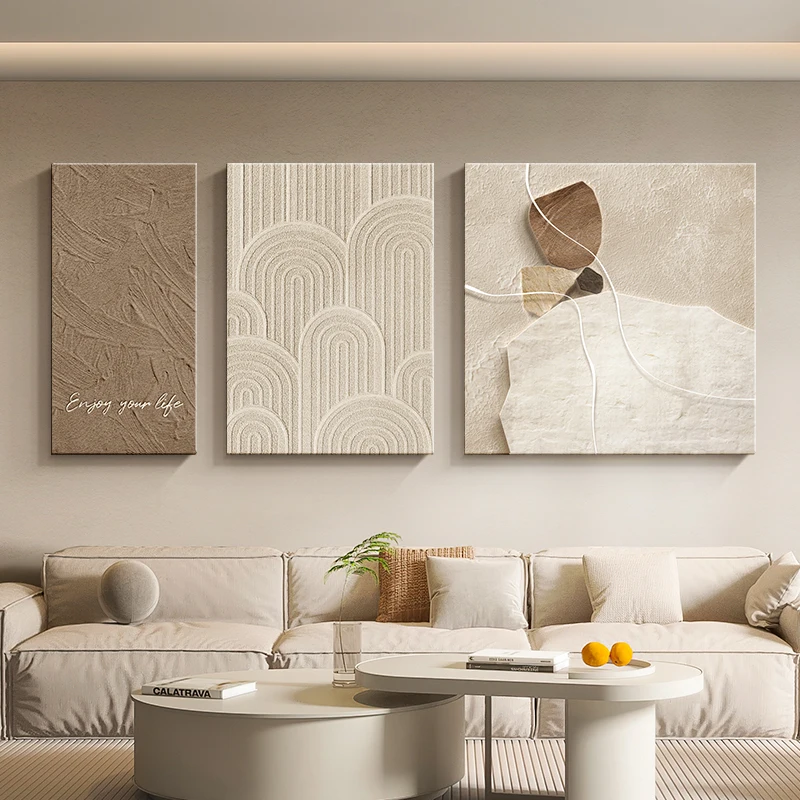 Cream wind living room decorative stone to run hanging painting abstract sofa background wall mural simple triptych texture pain
Cream wind living room decorative stone to run hanging painting abstract sofa background wall mural simple triptych texture pain