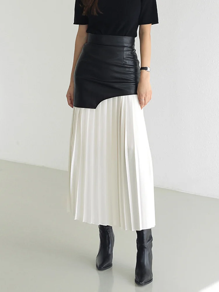 Ele High Waist A-Line Midi Skirt with Asymmetrical Splicing And Pleats Lady's Casual High Waist Polyester Fiber Skirt
Ele High Waist A-Line Midi Skirt with Asymmetrical Splicing And Pleats Lady's Casual High Waist Polyester Fiber Skirt