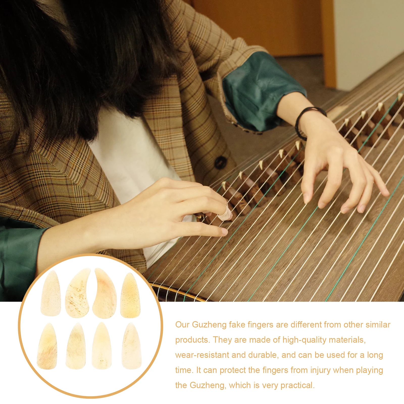 8pcs Guzheng Finger Fake Nails Fingertip Protectors Premium Durable Finger Picks Protective Nail Covers For Guzheng Practice
8pcs Guzheng Finger Fake Nails Fingertip Protectors Premium Durable Finger Picks Protective Nail Covers For Guzheng Practice