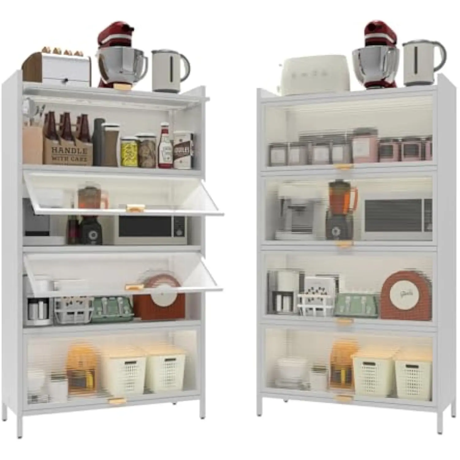 5 Tier Kitchen Pantry Storage Cabinet, 56in Microwave Stand with 3 Flip-up Doors, Freestanding Kitchen Bakers Rack, Metal Mater
5 Tier Kitchen Pantry Storage Cabinet, 56in Microwave Stand with 3 Flip-up Doors, Freestanding Kitchen Bakers Rack, Metal Mater