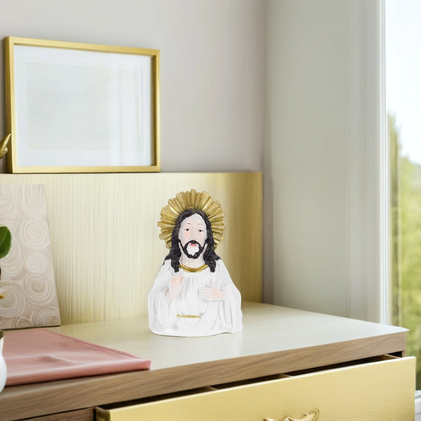 Resin Jesus Bust Statue Religious Decoration Christ Sculpture Small Figurine Catholic Church Ornament Mini Christian Symbol
Resin Jesus Bust Statue Religious Decoration Christ Sculpture Small Figurine Catholic Church Ornament Mini Christian Symbol