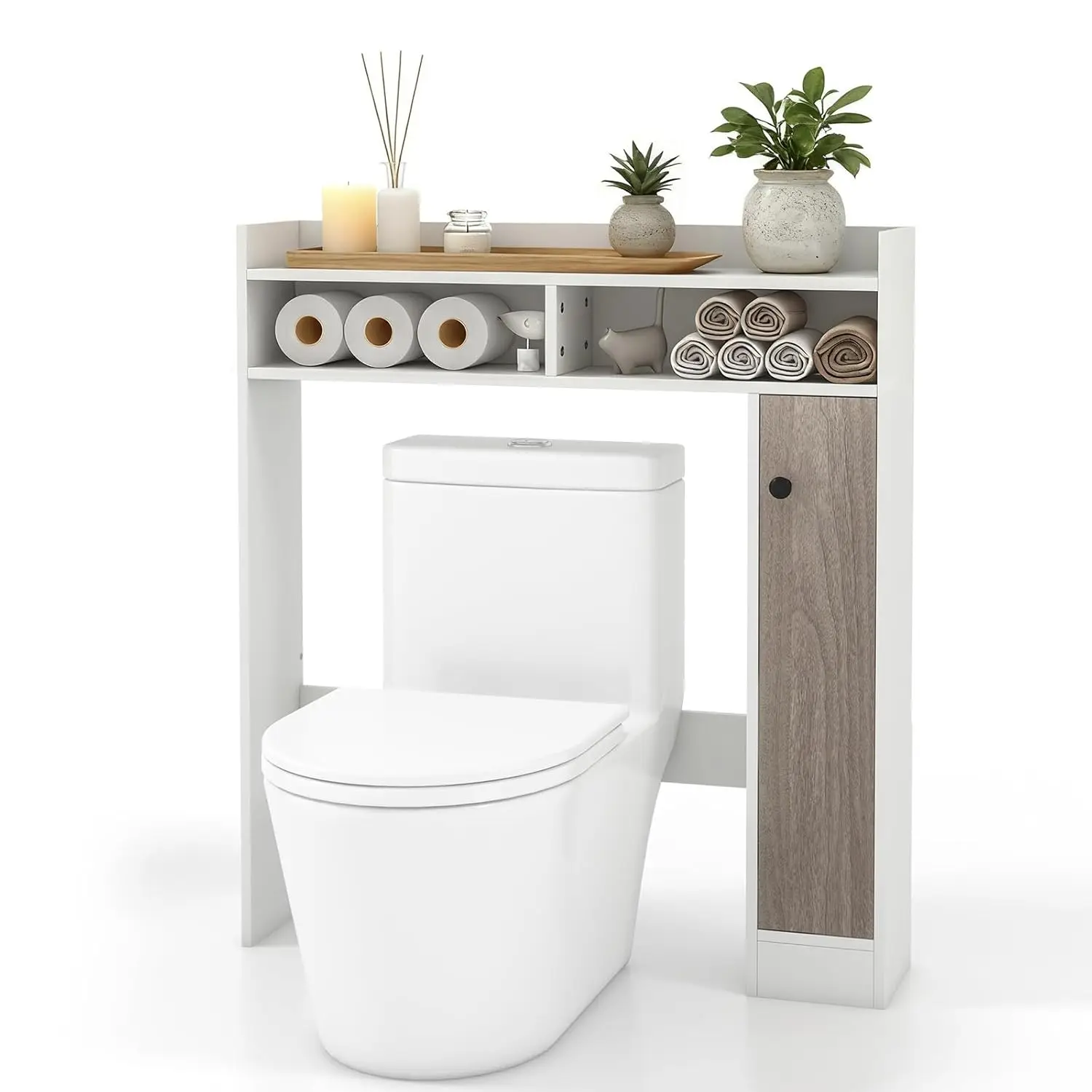 Напольный шкаф для хранения над унитазом, отдельно стоящий органайзер для ванной с одинарной дверцей, открытыми полками, вместительный, на заказ
Напольный шкаф для хранения над унитазом, отдельно стоящий органайзер для ванной с одинарной дверцей, открытыми полками, вместительный, на заказ