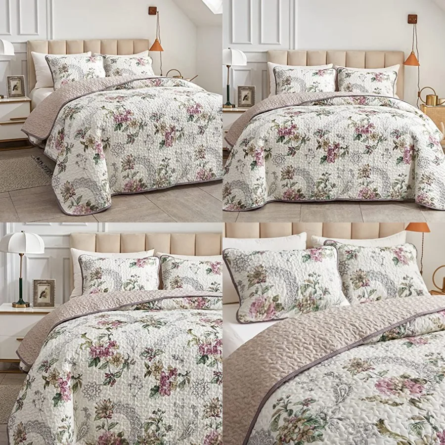 3 Pieces Quilt Set Size, Reversible Bedspread Coverlet Set, Soft Microfiber Lightweight Bed Cover for All Season 102 x 114, 1 Q
3 Pieces Quilt Set Size, Reversible Bedspread Coverlet Set, Soft Microfiber Lightweight Bed Cover for All Season 102 x 114, 1 Q