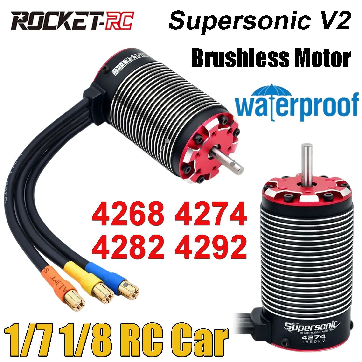 Surpass Hobby Rocket-RC Brushless Motor 4268 4274 4282 4292 Waterproof 5.0mm For 1/8 1/7 RC Racing Car Traxxas Wltoys HSP Motor
Surpass Hobby Rocket-RC Brushless Motor 4268 4274 4282 4292 Waterproof 5.0mm For 1/8 1/7 RC Racing Car Traxxas Wltoys HSP Motor