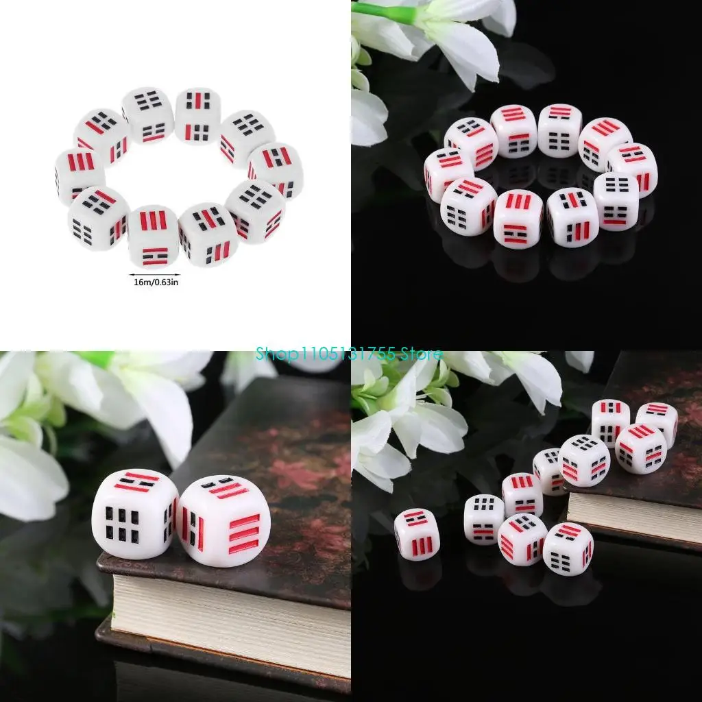 K0EF 10 шт. D6 кубики для легкого гадания, кубики для гадания, багуа, восемь T
K0EF 10 шт. D6 кубики для легкого гадания, кубики для гадания, багуа, восемь T