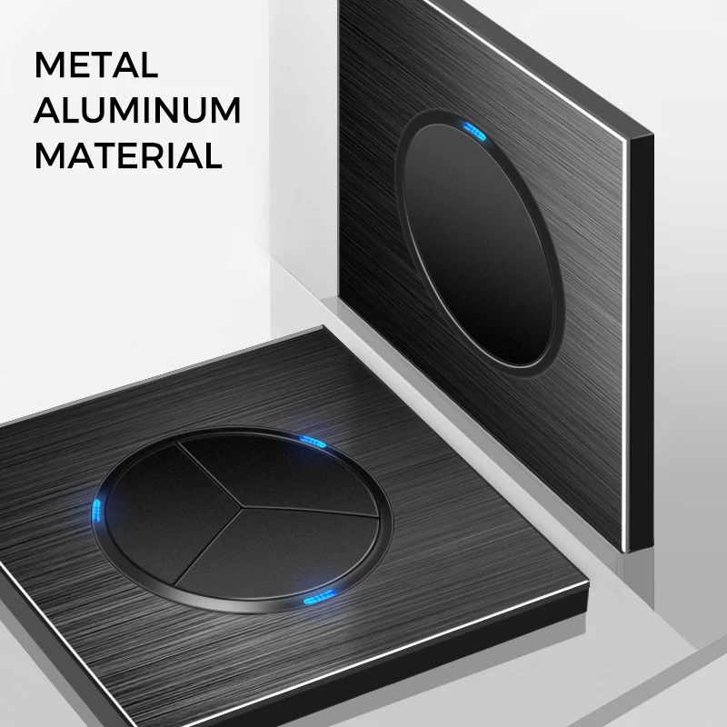 YINKA матовый алюминиевый сплав универсальный круглый домашний настенный переключатель панель светодиодный индикатор включения/выключения 250 В 86 мм * 86 мм 1Gang 2Way NET EU
YINKA матовый алюминиевый сплав универсальный круглый домашний настенный переключатель панель светодиодный индикатор включения/выключения 250 В 86 мм * 86 мм 1Gang 2Way NET EU