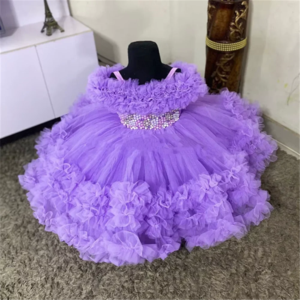 Purple Birthday Princess Pearl Tulle Pageant Dress Glitter Flower Girl Dress Party Bow Formal Prom Gowns with Long Train
Purple Birthday Princess Pearl Tulle Pageant Dress Glitter Flower Girl Dress Party Bow Formal Prom Gowns with Long Train