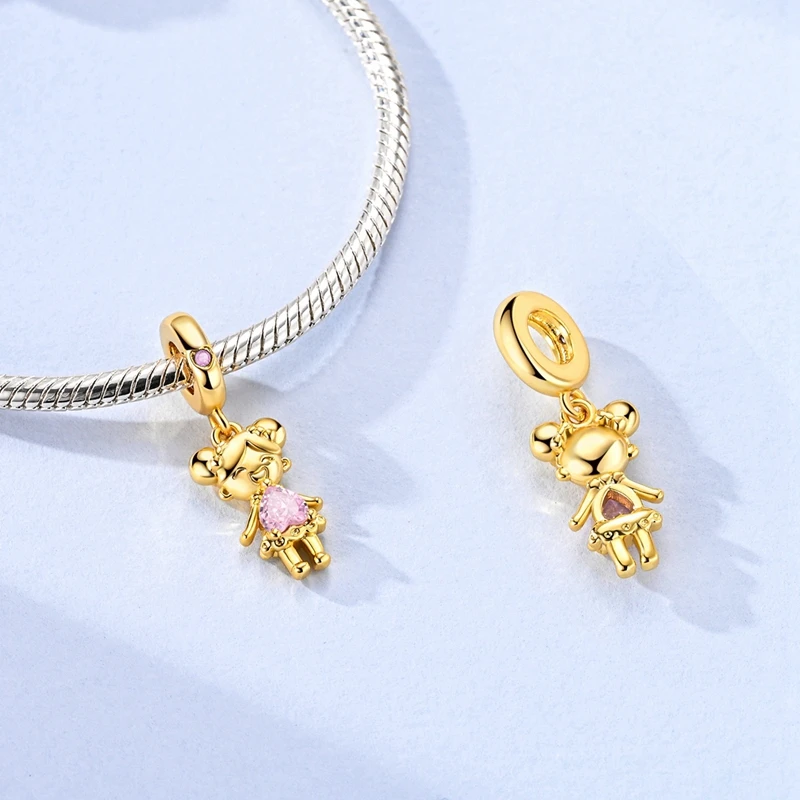 925 Sterling Silver Charms Bead CZ Zircon Golden Girl Dangle Fit Original Bracelet DIY Women Jewelry
925 Sterling Silver Charms Bead CZ Zircon Golden Girl Dangle Fit Original Bracelet DIY Women Jewelry