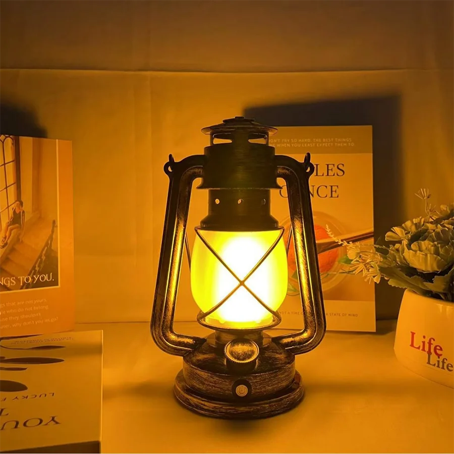 Retro Camping Lantern Stepless Dimming Rechargeable LED Lamp 3 Modes Flame Breathing Constant Light Hook for Tent Outdoor
Retro Camping Lantern Stepless Dimming Rechargeable LED Lamp 3 Modes Flame Breathing Constant Light Hook for Tent Outdoor