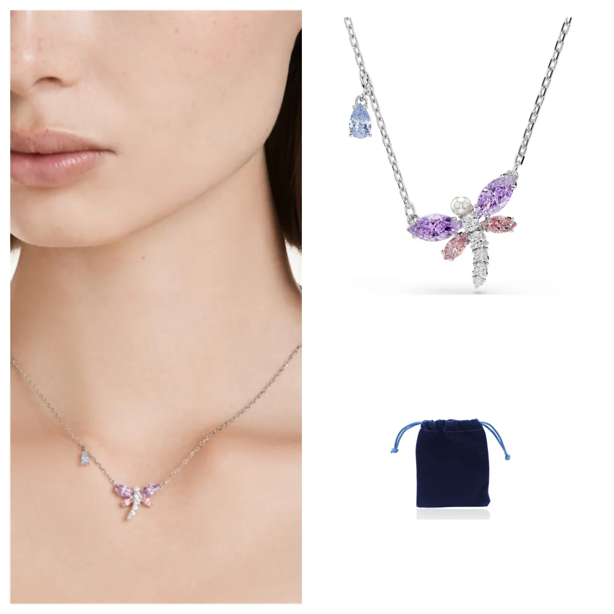 Ariana Grande x Swa pendant Mixed cuts, Dragonfly, Multicolored, Rhodium plated
Ariana Grande x Swa pendant Mixed cuts, Dragonfly, Multicolored, Rhodium plated