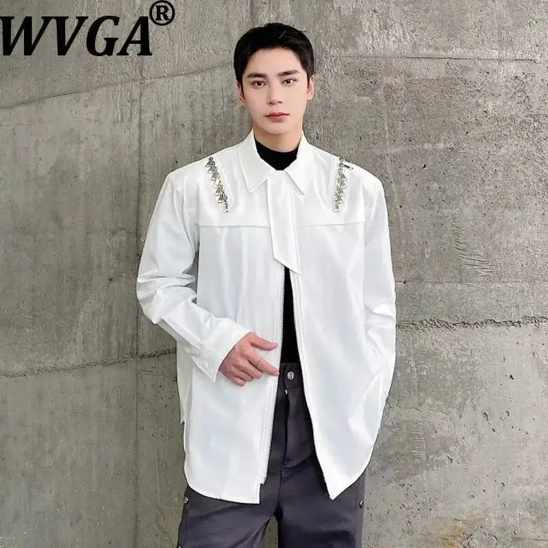WVGA Spring Autumn New Men Unique Zipper Design Padded Shoulder Long Sleeve Shirt Loose Fit Autumn High-End Chic Tops Ins W23770
WVGA Spring Autumn New Men Unique Zipper Design Padded Shoulder Long Sleeve Shirt Loose Fit Autumn High-End Chic Tops Ins W23770