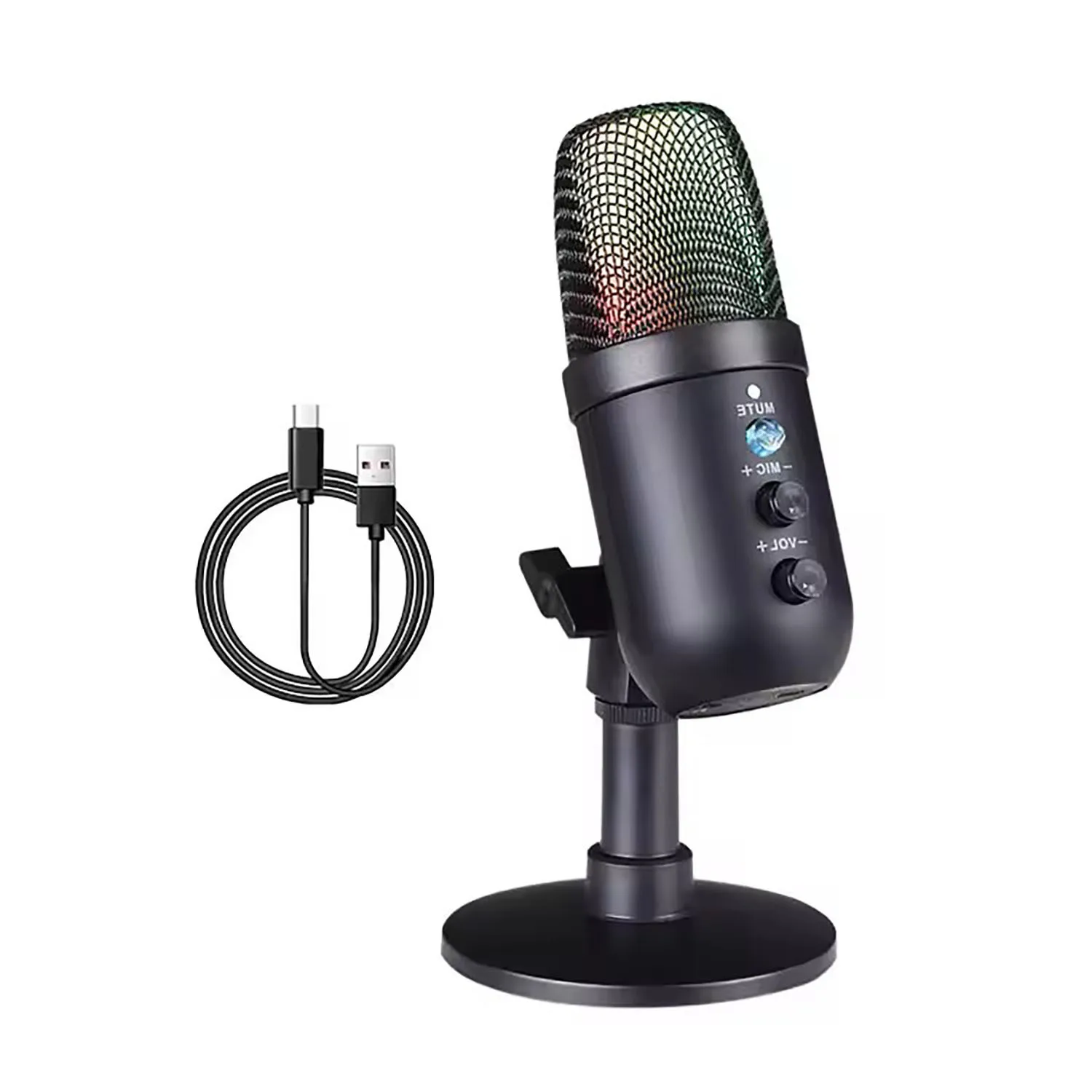 USB Microphone RGB Mobile Phone Computer Live K Song Electronic Sports Game Voice Commentary Recording Live Microphone
USB Microphone RGB Mobile Phone Computer Live K Song Electronic Sports Game Voice Commentary Recording Live Microphone