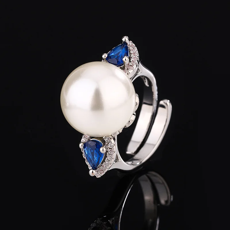 New jewelry, copper plated with platinum, new colored gemstone and pearl elegant women's ring 14mm
New jewelry, copper plated with platinum, new colored gemstone and pearl elegant women's ring 14mm