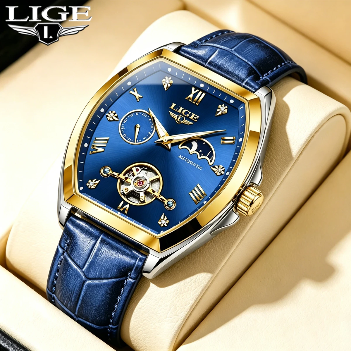 LIGE Luxury Mens Rectangular Dial Mechanical Watches Waterproof Leather Automatic Luminous Watch Business Men relogios masculino
LIGE Luxury Mens Rectangular Dial Mechanical Watches Waterproof Leather Automatic Luminous Watch Business Men relogios masculino