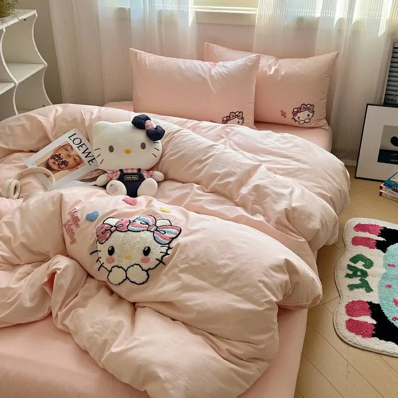 Sanrio Hello Kitty Bedding Four-Piece Set Cartoon Kawaii Cotton Bedroom Three-Piece Suit Bed Sheet Quilt Cover Girls Toys Gifts
Sanrio Hello Kitty Bedding Four-Piece Set Cartoon Kawaii Cotton Bedroom Three-Piece Suit Bed Sheet Quilt Cover Girls Toys Gifts
