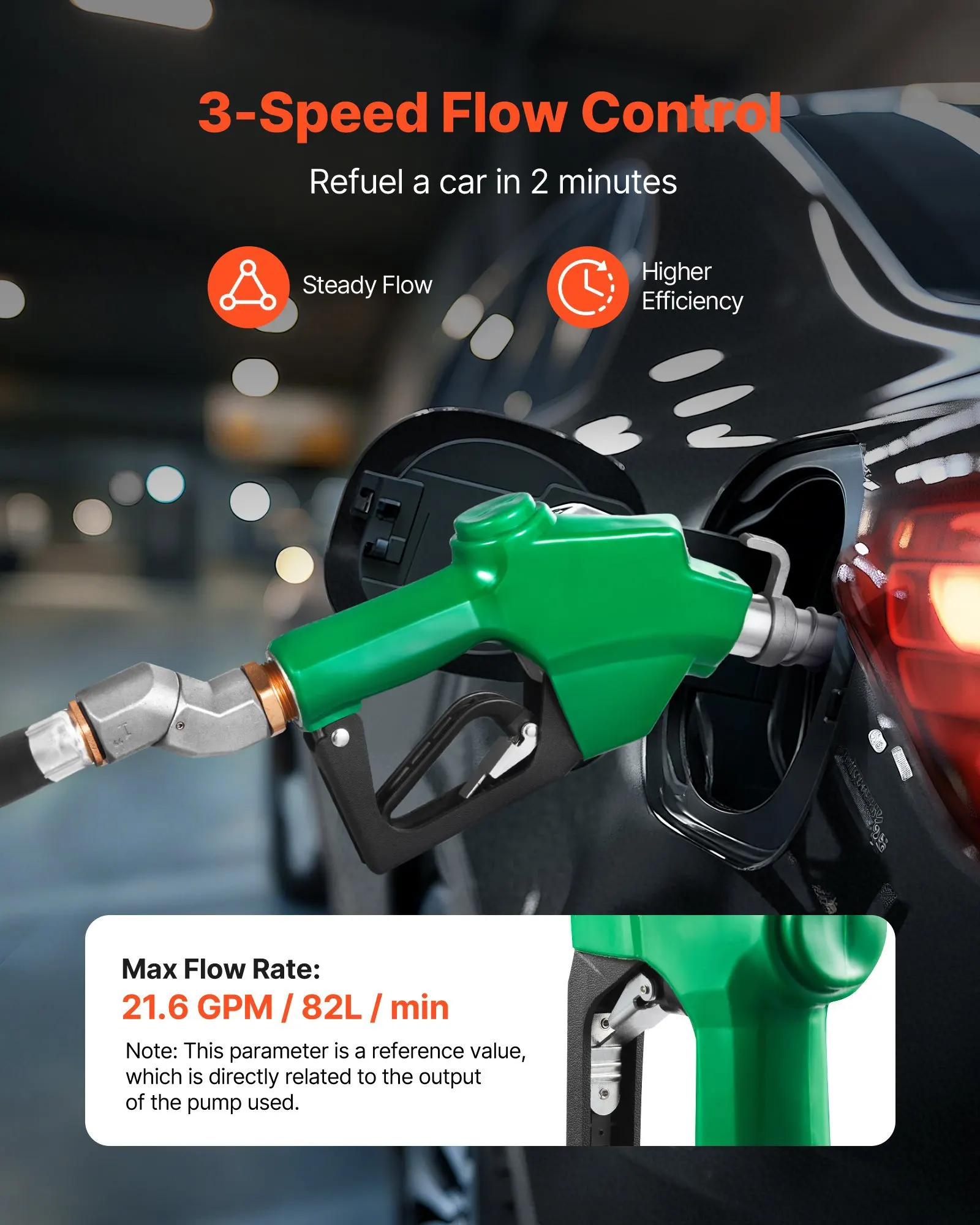 1 Inch NPT Automatic Fuel Nozzle with Swivel, Max Flow Rate 21.6 GPM, Auto Shut Off Diesel Gas Pump Nozzle with 3-Speed Trigg
1 Inch NPT Automatic Fuel Nozzle with Swivel, Max Flow Rate 21.6 GPM, Auto Shut Off Diesel Gas Pump Nozzle with 3-Speed Trigg