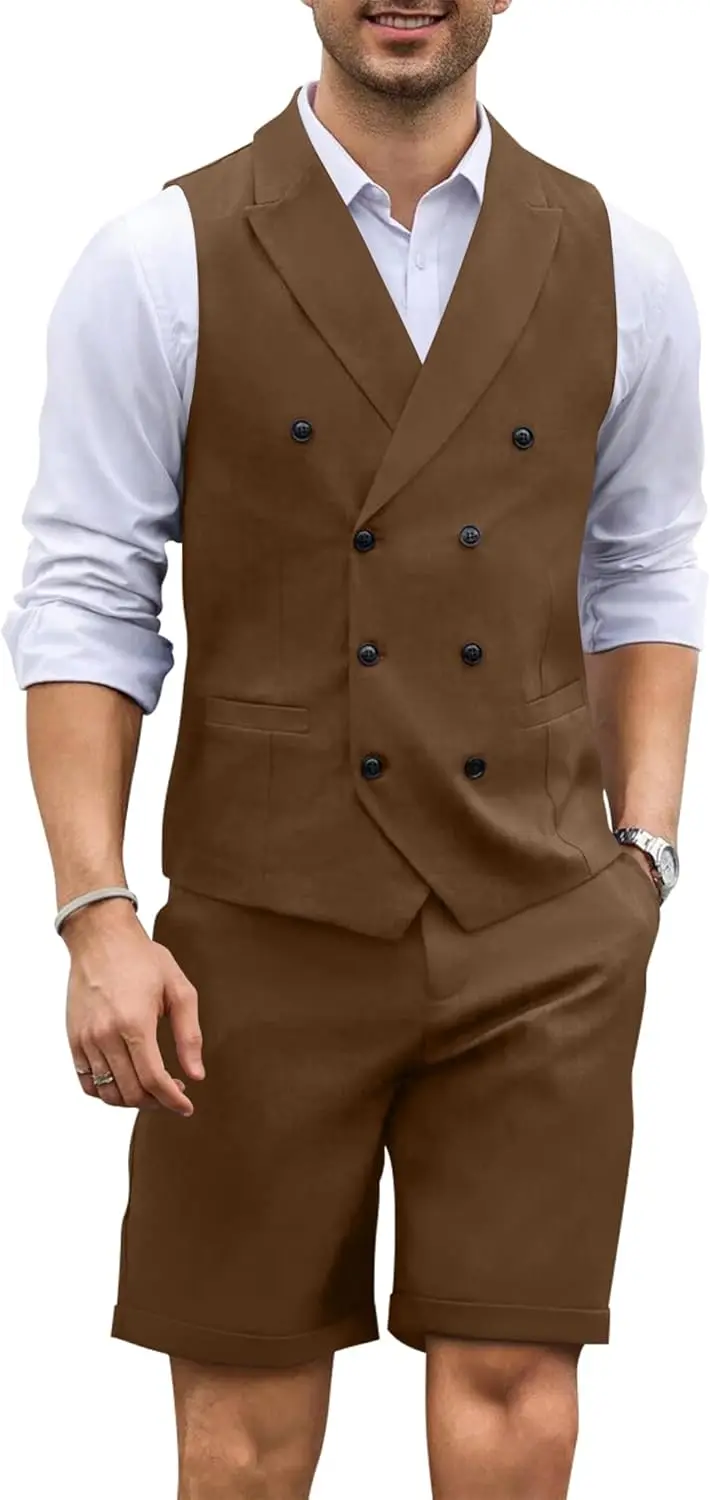 Men's 2 Piece Suits Slim Fit Wedding Suit Set Groomsmen Beach Vest Shorts Set Casual Waistcoat Set for Men
Men's 2 Piece Suits Slim Fit Wedding Suit Set Groomsmen Beach Vest Shorts Set Casual Waistcoat Set for Men