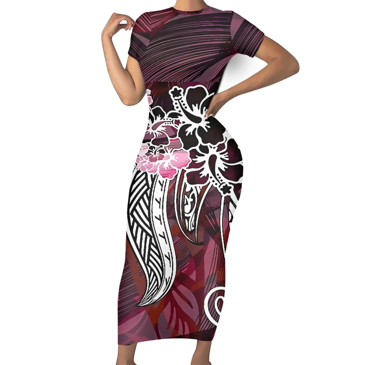 Classic Bodycon Dress Women Summer Plus Size Casual Dress Polynesian Pua Print Dress Floral Polyester Fabric Dress 
Classic Bodycon Dress Women Summer Plus Size Casual Dress Polynesian Pua Print Dress Floral Polyester Fabric Dress
