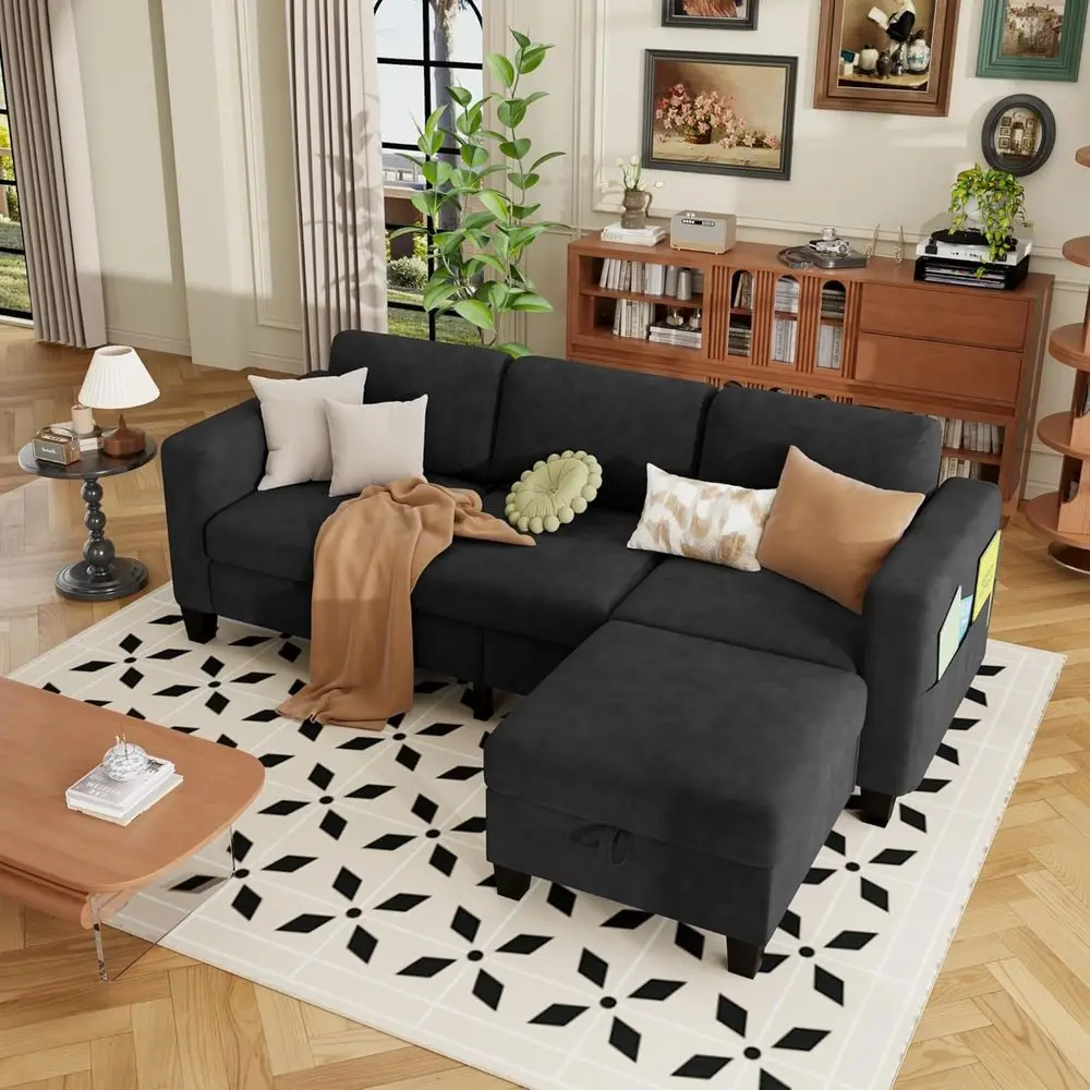 78 3-Seater L-Shaped Velvet Sofa with Storage Ottoman for Small Living Spaces
78 3-Seater L-Shaped Velvet Sofa with Storage Ottoman for Small Living Spaces