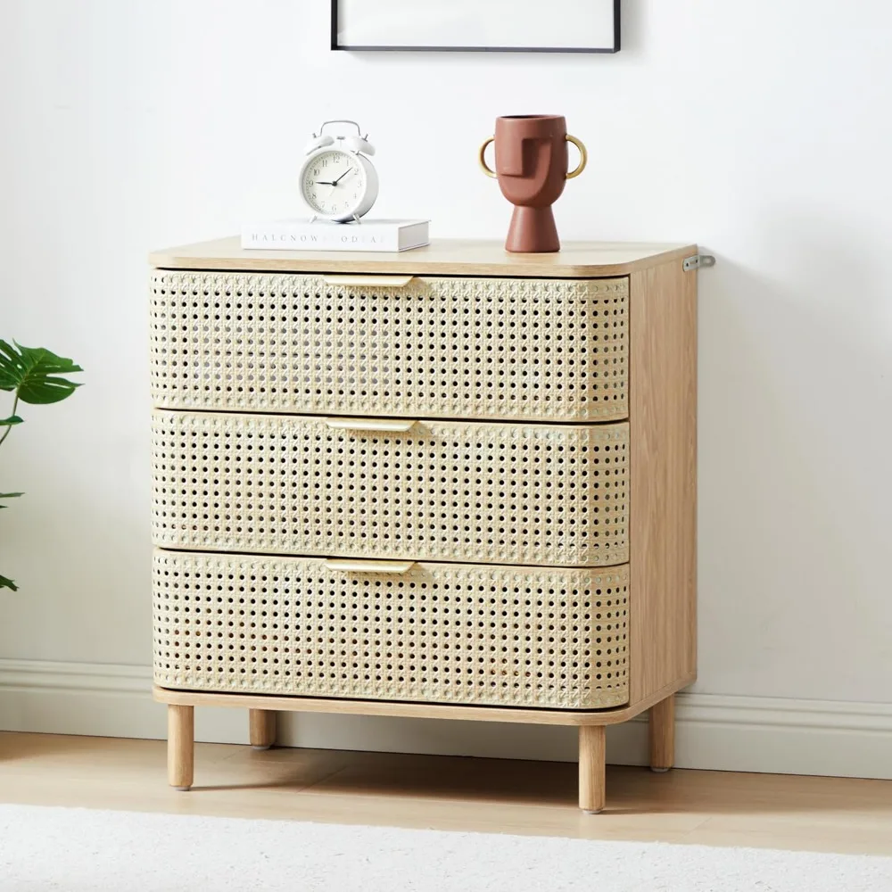 3 Drawer Dresser, Modern Iron Rattan Cabinet Dresser for Bedroom, Large Nightstand Accent Storage Chest of Drawers
3 Drawer Dresser, Modern Iron Rattan Cabinet Dresser for Bedroom, Large Nightstand Accent Storage Chest of Drawers